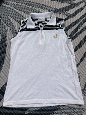 Masters Collection Sleeveless Golf Polo Shirt Women’s Knit 1/4 Zip Sm Vtg